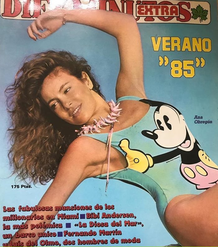 Ana Obregón, en su posado en bañador en 1985