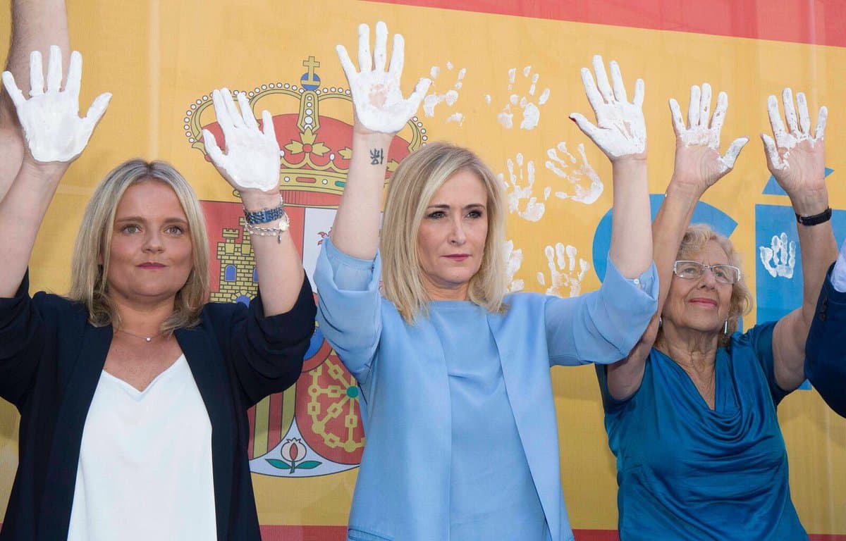 Mari Mar Blanco, Cristina Cifuentes y Manuela Carmena en el homenaje a Miguel Ángel Blanco