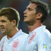 Steven Gerrard (izquierda) y Frank Lampard (derecha) en un partido con la selección inglesa