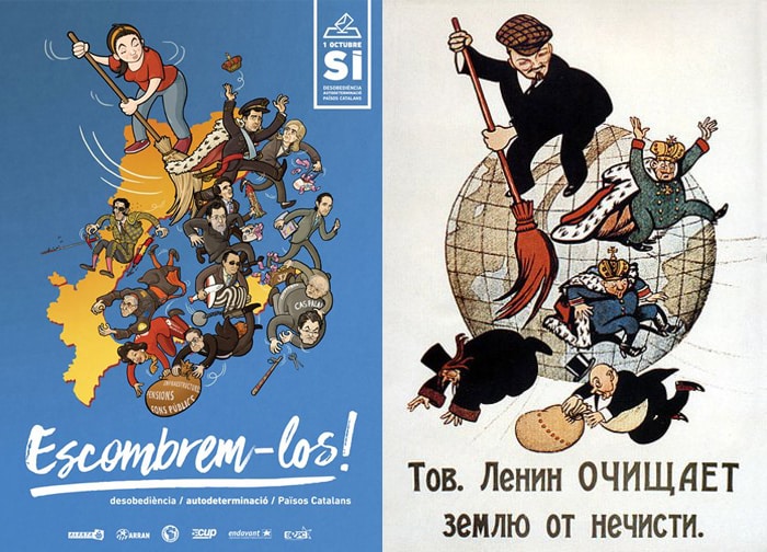 El cartel de la CUP y el utilizado por Lenin
