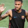 Neymar en un entrenamiento del Barça