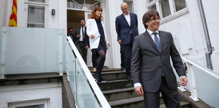 Carles Puigdemont en la inauguración de la 'embajada' catalana en Dinamarca