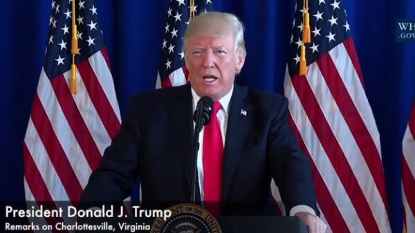 Donald Trump en su discurso sobre lo sucedido en Virginia