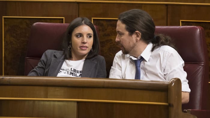 Pablo Iglesias e Irene Montero en el Congreso