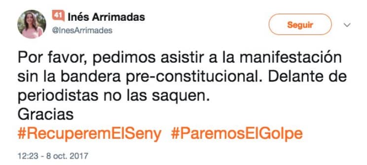 El tuit de la cuenta falsa de Inés Arrimadas