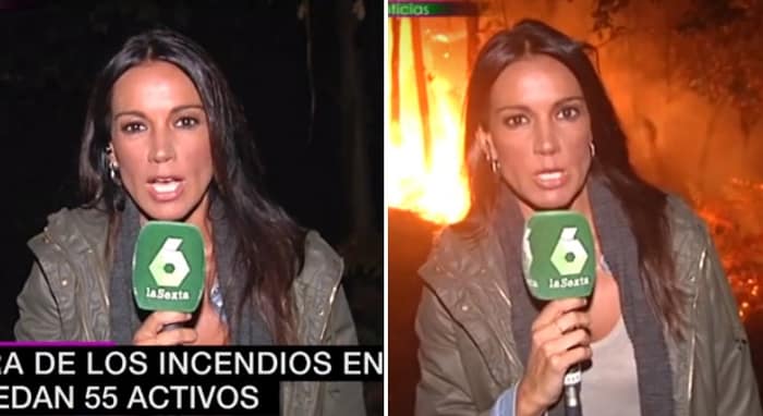 Cristina Saavedra en los incendios de Galicia