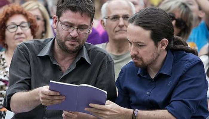 Pablo Iglesias junto a Albano Dante Fachín, secretario general de Podem