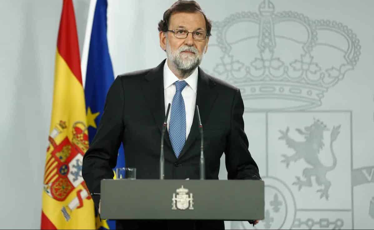 Mariano Rajoy durante su comparecencia en Moncloa este viernes
