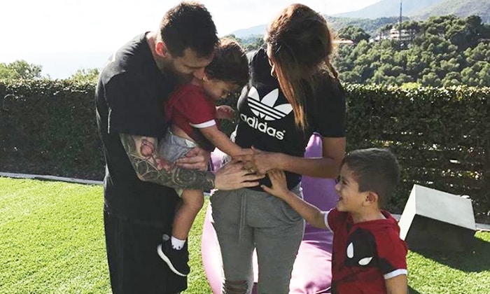 Leo Messi, Antonella y sus hijos