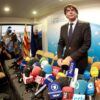 Carles Puigdemont antes de su comparecencia de este martes en Bruselas