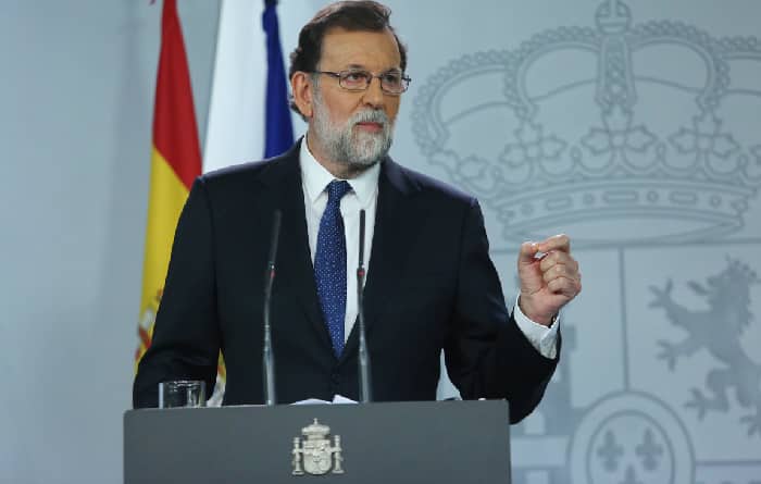 Mariano Rajoy durante su comparecencia este sábado
