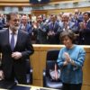 Mariano Rajoy aplaudido este viernes a su llegada al Senado