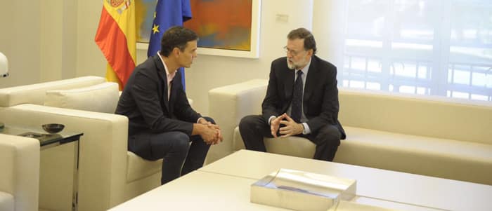 Mariano Rajoy y Pedro Sánchez durante su reunión
