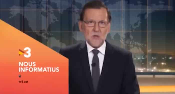 Mariano Rajoy como presentador de informativos en TV3