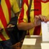 Una mesa electoral en Cataluña