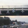 Los siete muñecos que han aparecido este viernes colgados de un puente en la autovía C17 de Cataluña