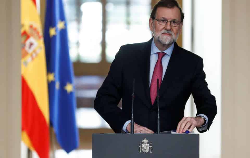 Mariano Rajoy durante su comparecencia en La Moncloa este viernes