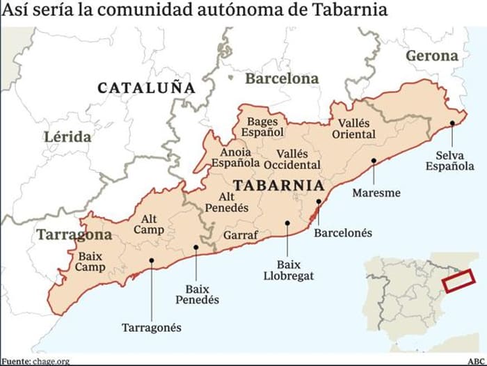 Cómo sería la comunidad autónoma de Tabarnia