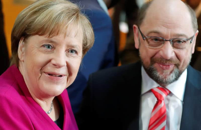 Angela Merkel y Martin Schulz