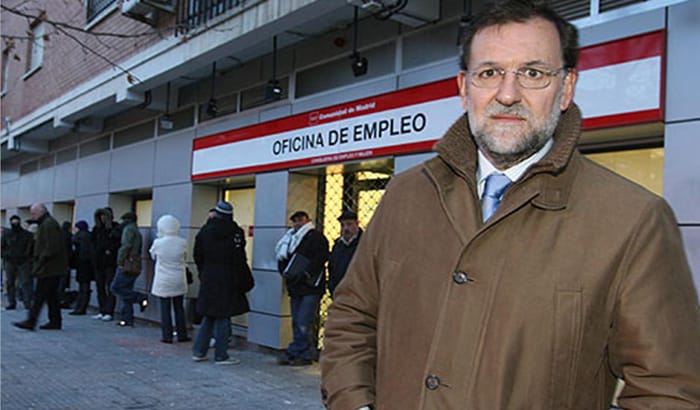 Rajoy en la cola del paro