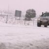 Nieve en una de las carreteras españolas