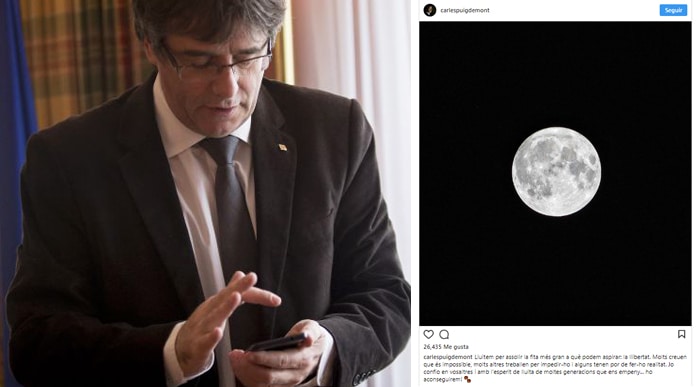 Carles Puigdemont y su publicación en Instagram