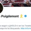Imagen subida por Societat Civil Catalana que muestra el bloqueo de Puigdemont en Twitter