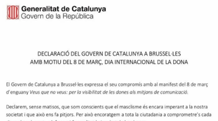 Extracto del comunicado difundido por Puigdemont en Twitter