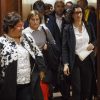 Dolors Bassa, Carme Forcadell y Marta Rovira abandonando el pleno del Parlament