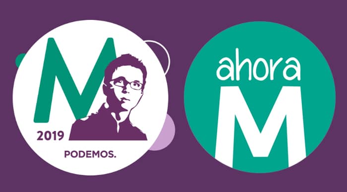 El logo de la candidatura de Errejón y el de Ahora Madrid