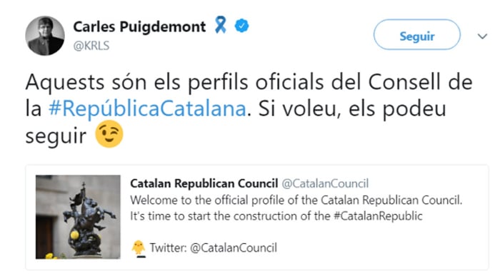 Puigdemont presenta la cuenta del Consejo de la República catalana