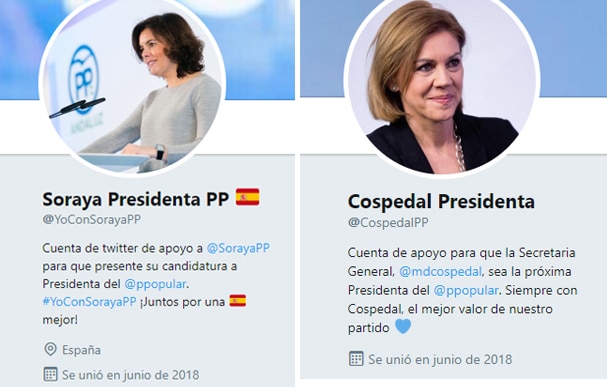 Cuentas de apoyo a Soraya Sáenz de Santamaría y María Dolores de Cospedal