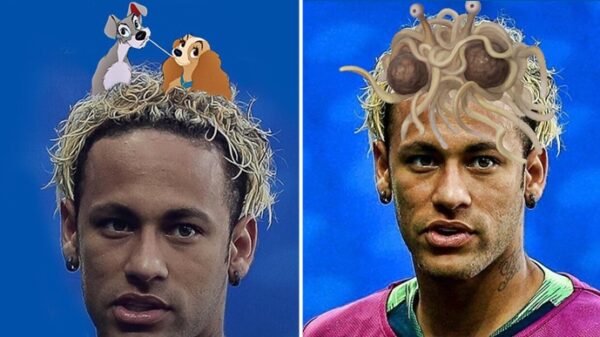 Dos de los memes sobre el peinado de Neymar