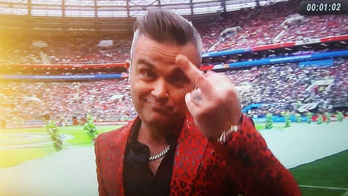 Robbie Williams en la inauguración del Mundial de Rusia