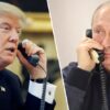 Donald Trump y Vladimir Putin hablando por teléfono