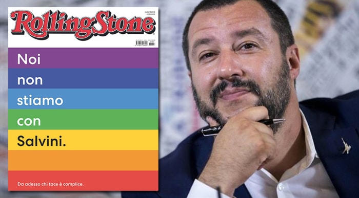 La portada de la edición italiana de la revista 'Rolling Stone' y Matteo Salvini