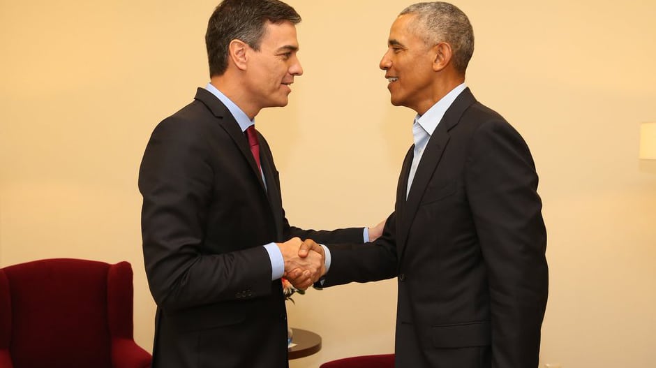 Pedro Sánchez y Barack Obama este viernes en Madrid