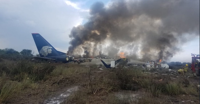 El avión de Aeromexico estrellado en Durango