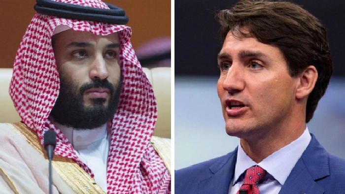 El príncipe heredero Mohammed bin Salman y el primer ministro de Canadá, Justin Trudeau