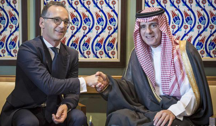 El ministro de Exteriores alemán, Heiko Maas, y su homólogo saudí, Adel al Jubeir