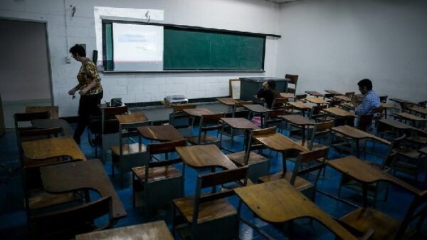 Clase de universidad vacía en Venezuela