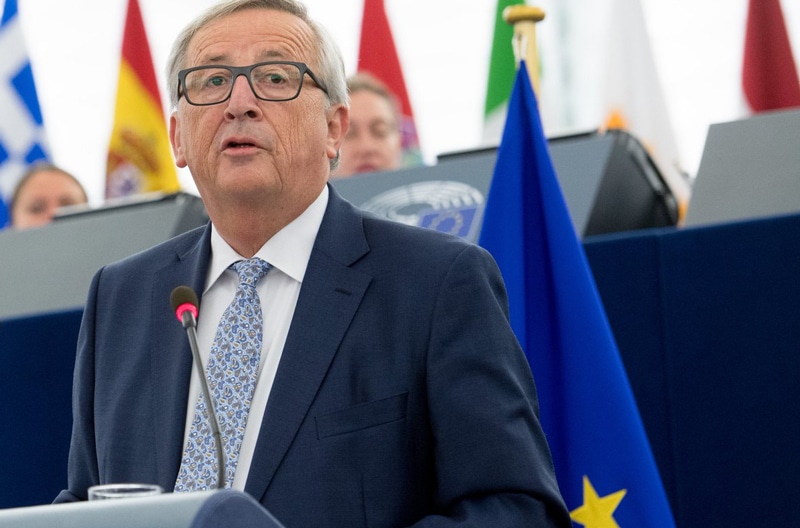 Jean-Claude Juncker durante su discurso este 12 de septiembre en la Eurocámara