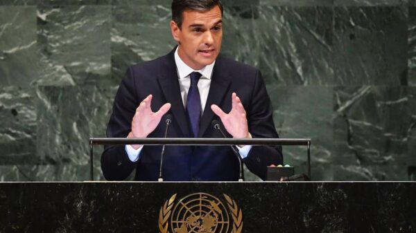 Pedro Sánchez durante su intervención ante la Asamblea General de la ONU