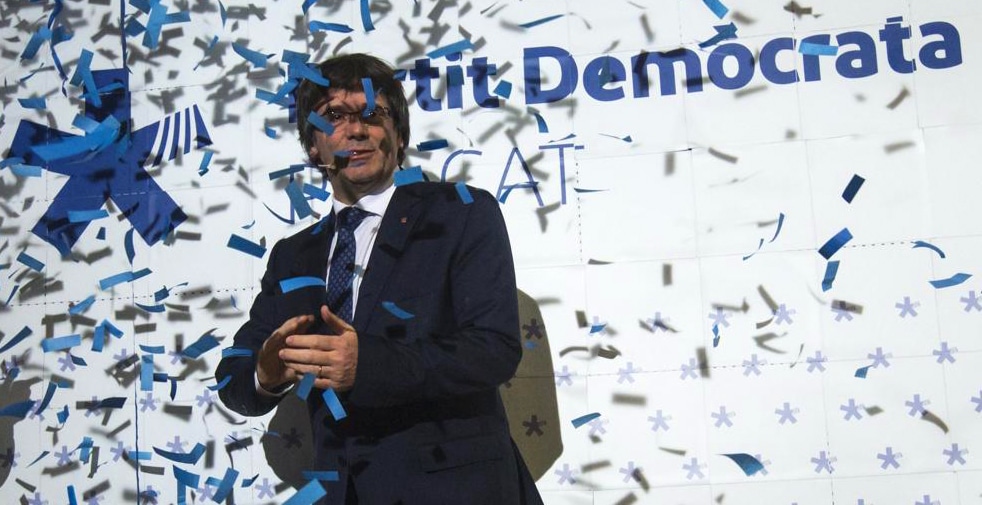 Carles Puigdemont en la presentación del logotipo de PDeCAT