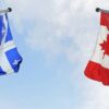 Banderas de Quebec y Canadá