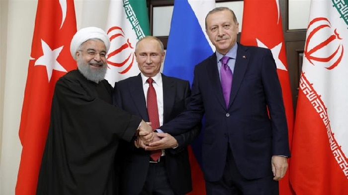 Los presidentes de Irán, Rusia y Turquía