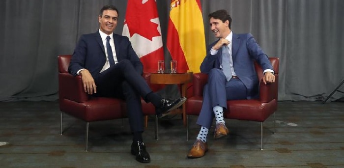 Justin Trudeau con Pedro Sánchez