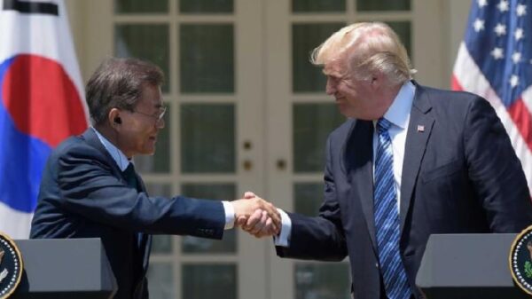 Donald Trump y su homólogo coreano, Moon Jae-In