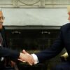 Donald Trump y su homólogo palestino, Mahmud Abás