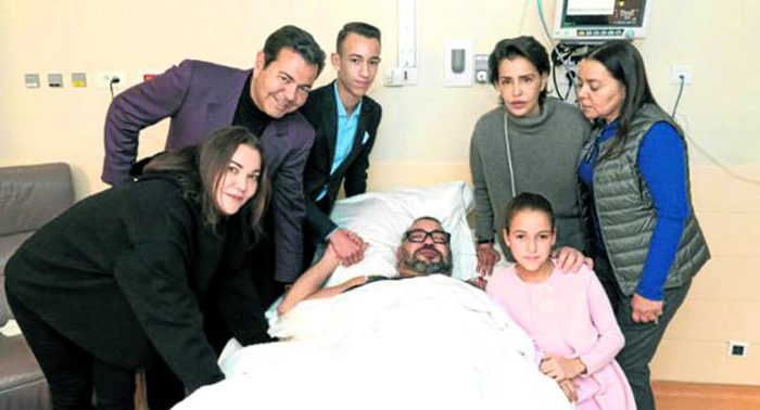 El rey de Marruecos en el hospital con su familia